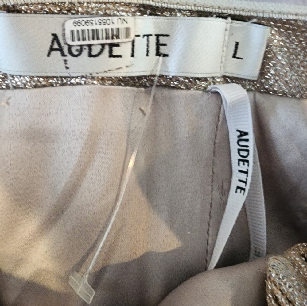 AUDETTE ASTRA FRONT BOW ROMPER CHAMPAGNE COLOR SIZE LARGE - Picture 5 of 13